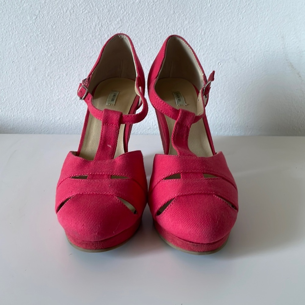 Kimchi Blue Pink Red Mary Jane’s T strap